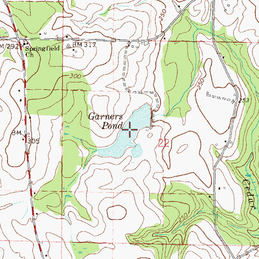 Topographic Map of Garners Pond, AL