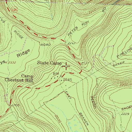 Topographic Map of State Camp, PA