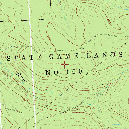 Topographic Map of State Game Lands Number 100, PA