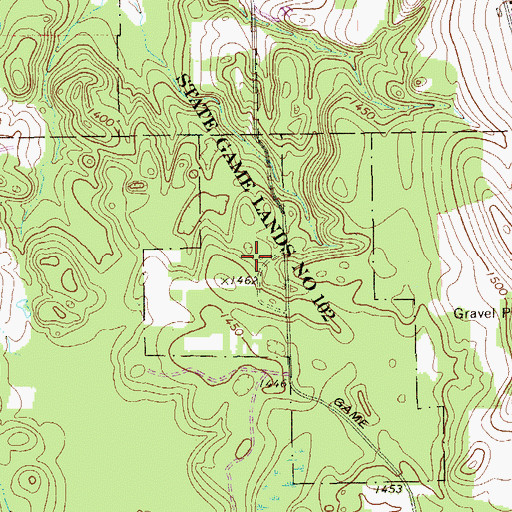 Topographic Map of State Game Lands Number 102, PA