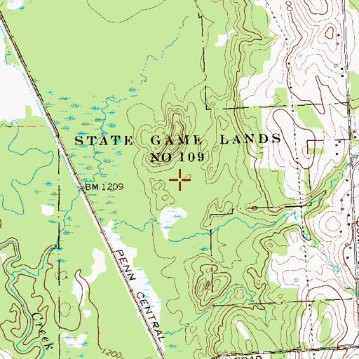 Topographic Map of State Game Lands Number 109, PA