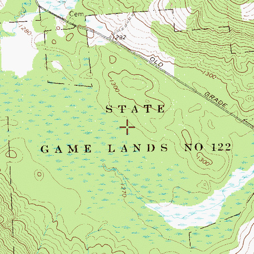 Topographic Map of State Game Lands Number 122, PA