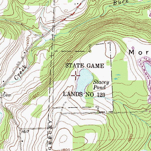Topographic Map of State Game Lands Number 123, PA