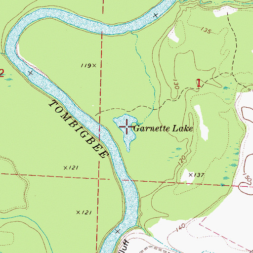 Topographic Map of Garnette Lake, AL