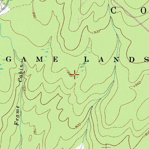Topographic Map of State Game Lands Number 127, PA
