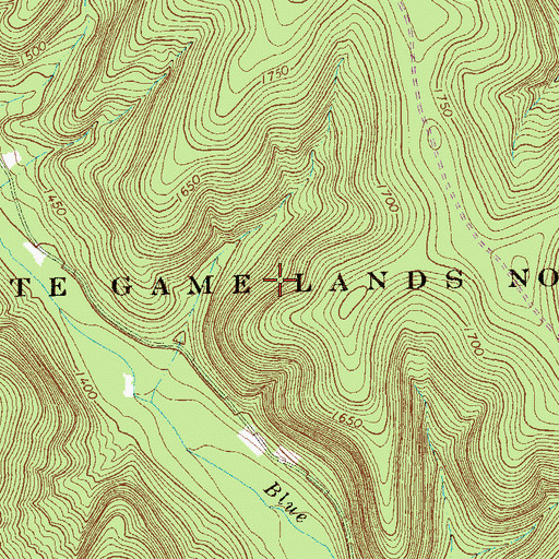 Topographic Map of State Game Lands Number 143, PA