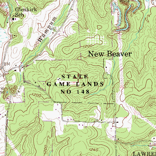 Topographic Map of State Game Lands Number 148, PA