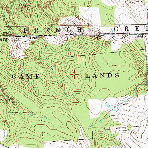 Topographic Map of State Game Lands Number 154, PA