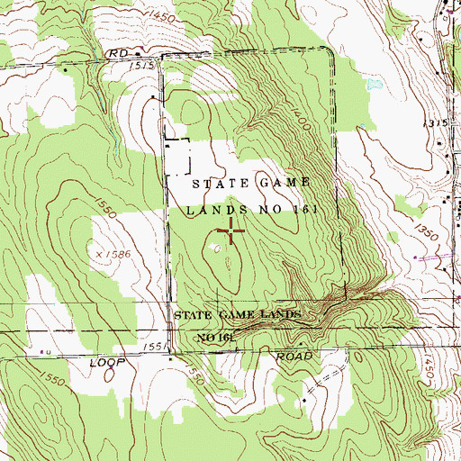 Topographic Map of State Game Lands Number 161, PA