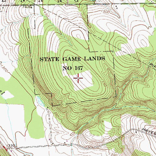 Topographic Map of State Game Lands Number 167, PA
