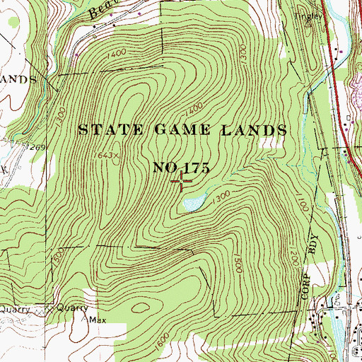 Topographic Map of State Game Lands Number 175, PA