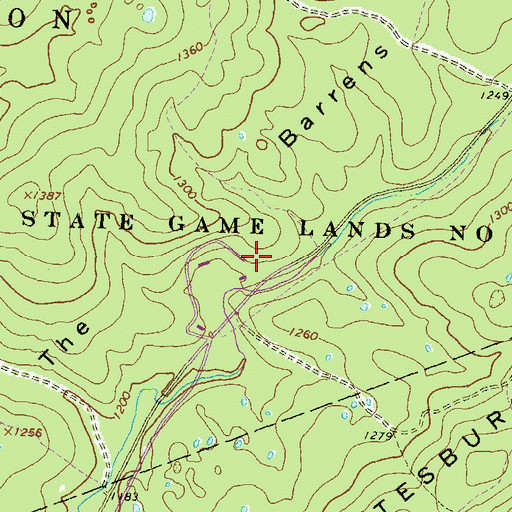 Topographic Map of State Game Lands Number 176, PA