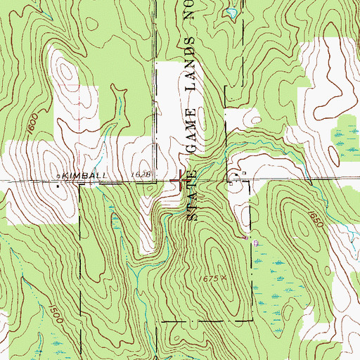 Topographic Map of State Game Lands Number 191, PA