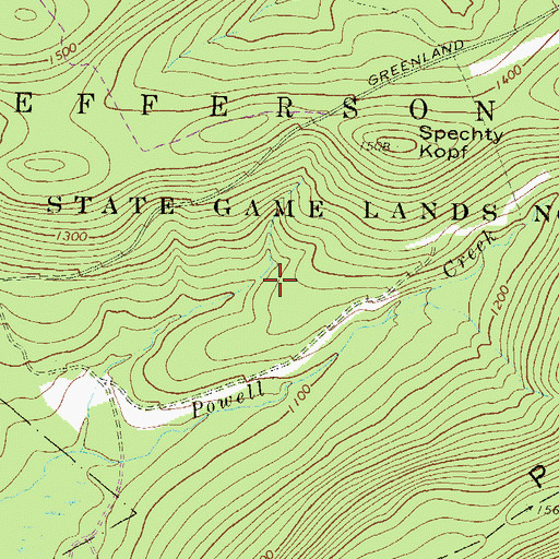 Topographic Map of State Game Lands Number 210, PA
