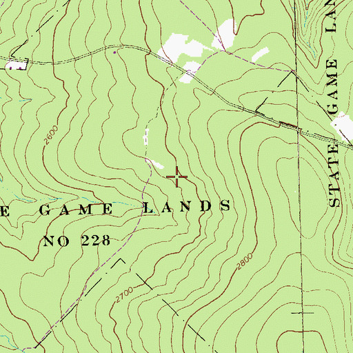 Topographic Map of State Game Lands Number 228, PA