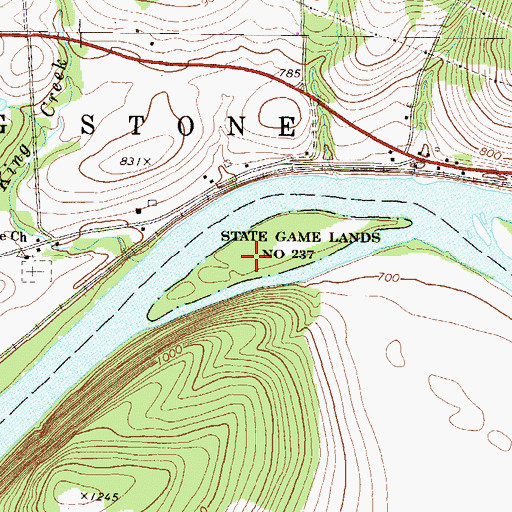 Topographic Map of State Game Lands Number 237, PA