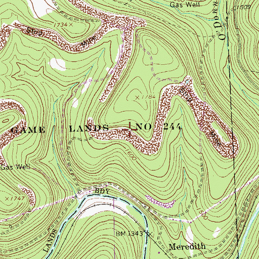 Topographic Map of State Game Lands Number 244, PA