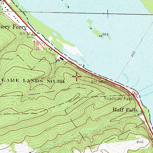 Topographic Map of State Game Lands Number 254, PA