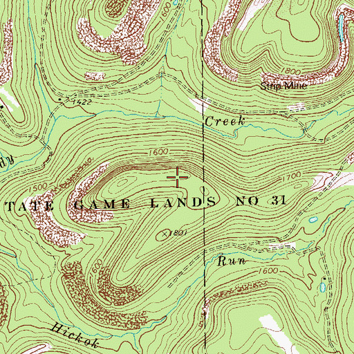 Topographic Map of State Game Lands Number 31, PA