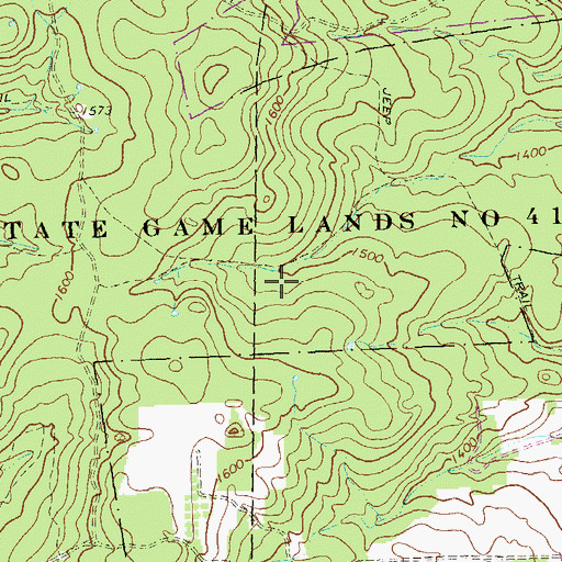 Topographic Map of State Game Lands Number 41, PA