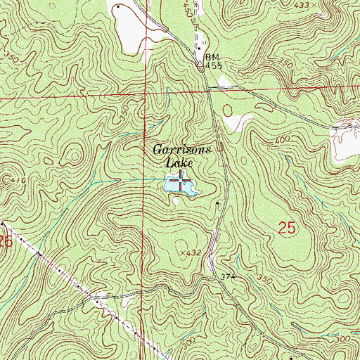 Topographic Map of Garrisons Lake, AL