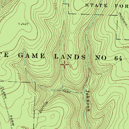 Topographic Map of State Game Lands Number 64, PA