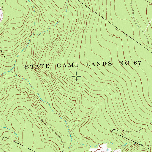 Topographic Map of State Game Lands Number 67, PA