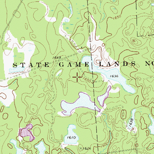 Topographic Map of State Game Lands Number 69, PA