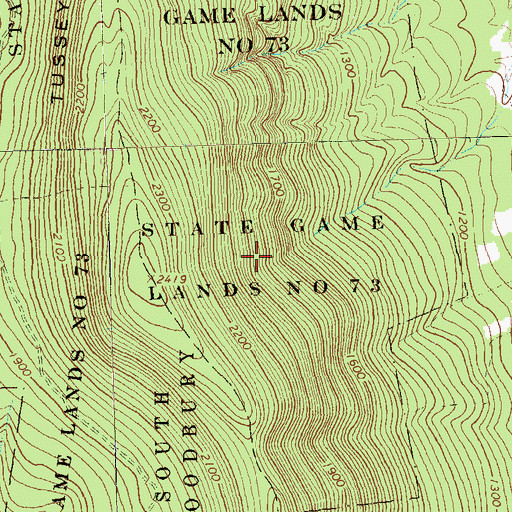 Topographic Map of State Game Lands Number 73, PA