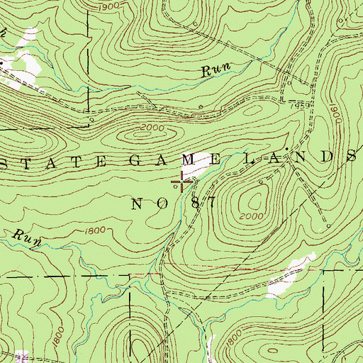Topographic Map of State Game Lands Number 87, PA