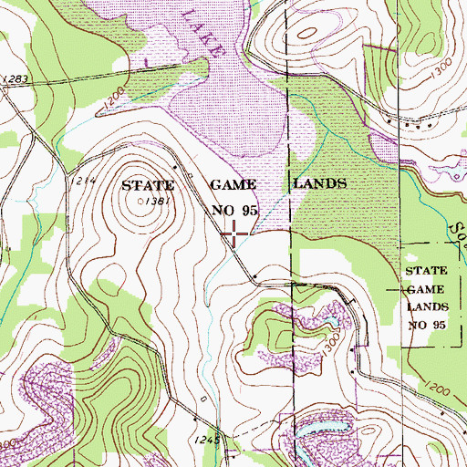 Topographic Map of State Game Lands Number 95, PA