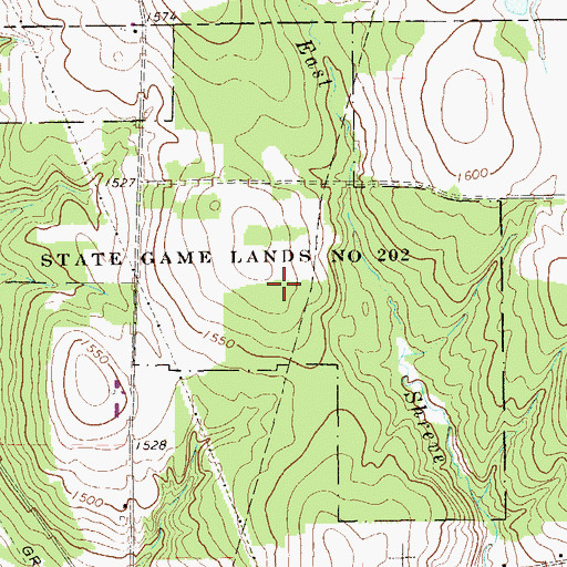 Topographic Map of State Game Lands Number 202, PA