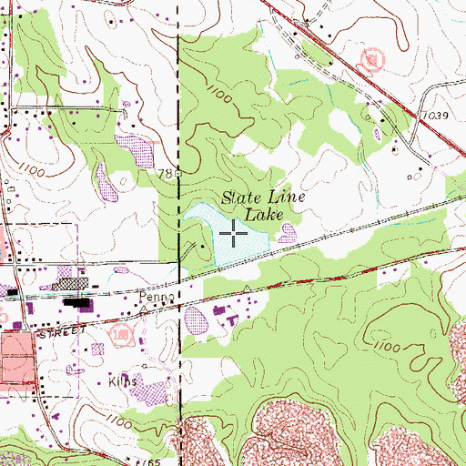 Topographic Map of State Line Lake, PA