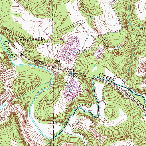 Topographic Map of State Line Tunnel, PA