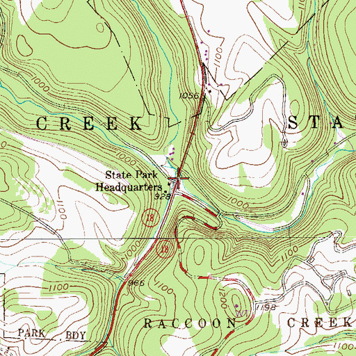 Topographic Map of State Park Headquarters, PA