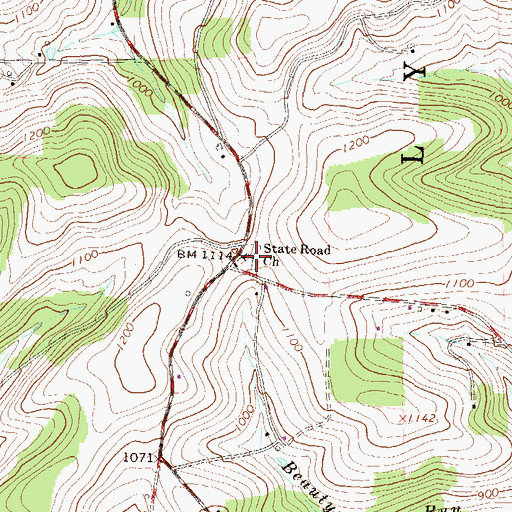 Topographic Map of State Road Church, PA