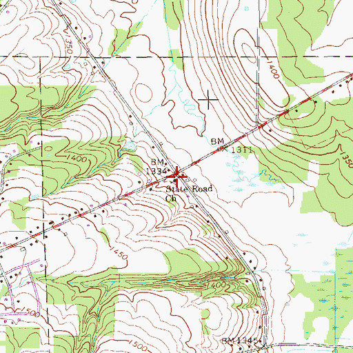 Topographic Map of State Road Church, PA