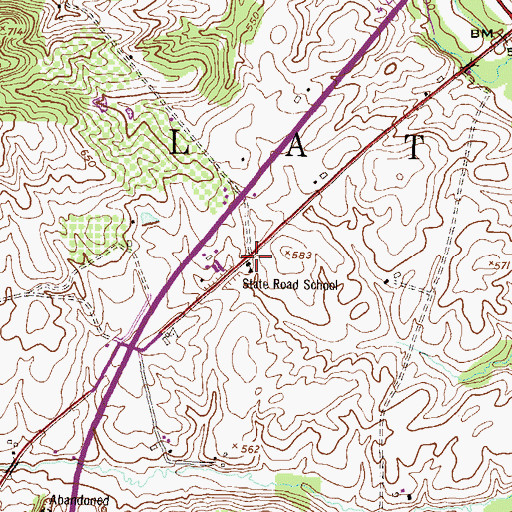 Topographic Map of State Road School, PA