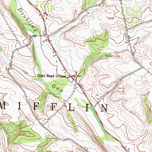 Topographic Map of State Road School, PA