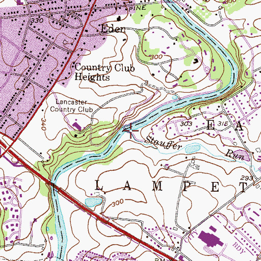 Topographic Map of Stauffer Run, PA