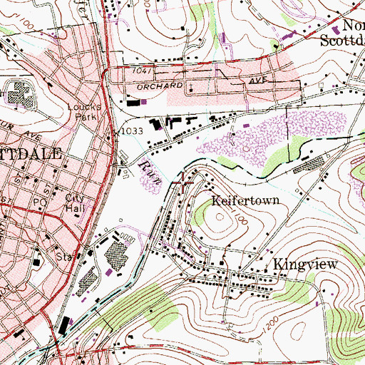 Topographic Map of Stauffer Run, PA