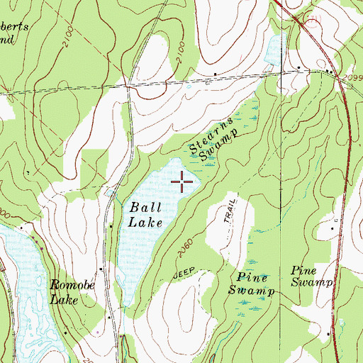 Topographic Map of Stearns Swamp, PA