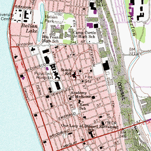 Topographic Map of Steele Elementary School, PA