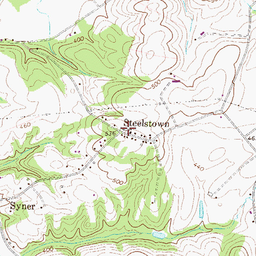 Topographic Map of Steelstown, PA