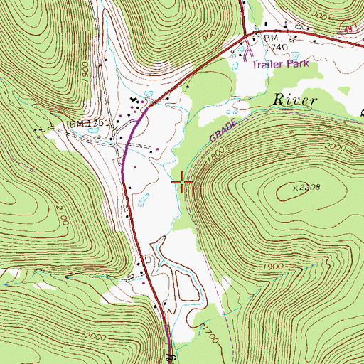 Topographic Map of Steer Run, PA