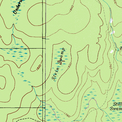 Topographic Map of Stein Swamp, PA