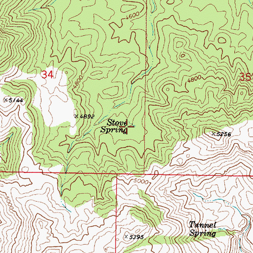 Topographic Map of Stove Spring, AZ