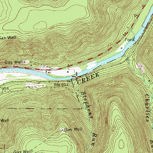 Topographic Map of Stephens Run, PA