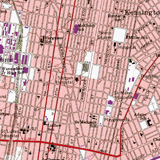 Topographic Map of Stetson Hospital, PA
