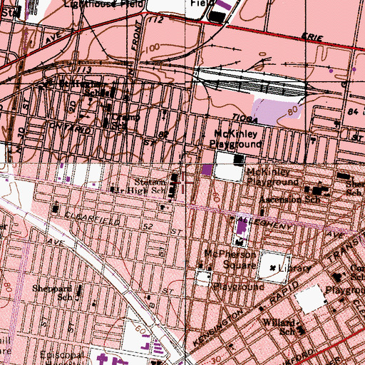 Topographic Map of Stetson Junior High School, PA